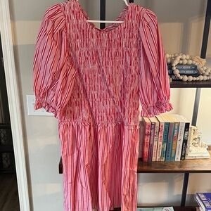 Pink and Red Striped Dress